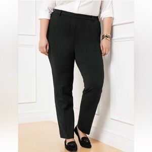 TALBOTS REFINED PONTE STRAIGHT LEG PANTS BLACK SZ 14W